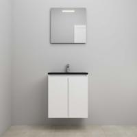 On-Line Badkamermeubelset - 60 cm - Voorgemonteerd - Greeploze Ladestructuur - Acryl Wastafel - 1 Kraangat - Spiegel met LED-Verlichting - Hoogglans Wit - thumbnail