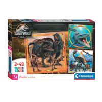 Clementoni legpuzzel super color vierkant jurassic world, 3x48st. - thumbnail