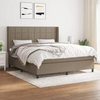Boxspring met matras stof taupe 160x200 cm - thumbnail
