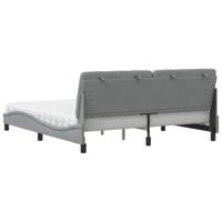 Bed met matras stof lichtgrijs 180x200 cm - thumbnail