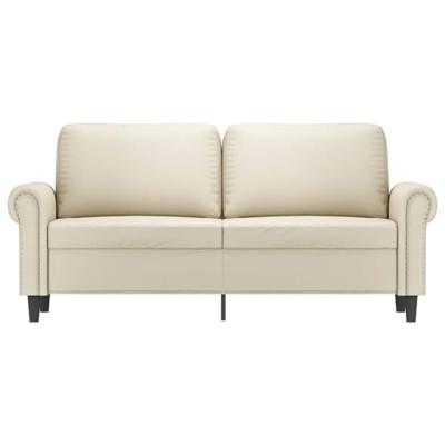 Tweezitsbank 140 cm kunstleer crèmekleurig