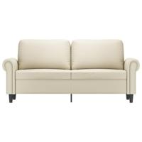 Tweezitsbank 140 cm kunstleer crèmekleurig - thumbnail