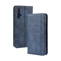 Magnetische Buckle retro Crazy Horse textuur horizontale Flip lederen case voor HUAWEI Honor 20 met houder & kaartsleuven & fotolijstjes (blauw) - thumbnail