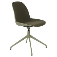 Zuiver Albert Kuip eetkamerstoel swivel gestoffeerd Groen - thumbnail