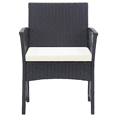 4-delige Loungeset met kussen poly rattan zwart 4-delige Loungeset met kussen poly rattan zwart