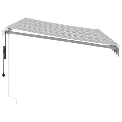 VidaXL Luifel automatisch uittrekbaar 350x250 cm antracietkleur en wit