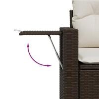 9-delige Loungeset met kussens poly rattan bruin - thumbnail