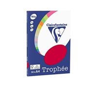 Kersenrood A4 papier 160 gram 50 vel Clairefontaine Trophée - thumbnail