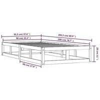 Bedframe massief hout 90x200 cm - thumbnail