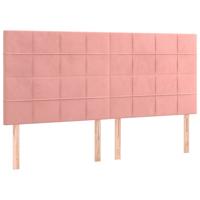 Boxspring met matras fluweel roze 200x200 cm - thumbnail