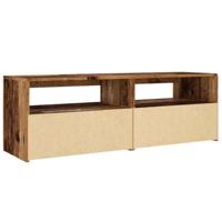 Tv-meubel met LED 120x35x40 cm bewerkt hout oud hout - thumbnail