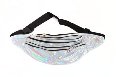 Buideltasje zilver ruit