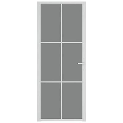 VidaXL Binnendeur 83x201,5 cm esg-glas en aluminium wit