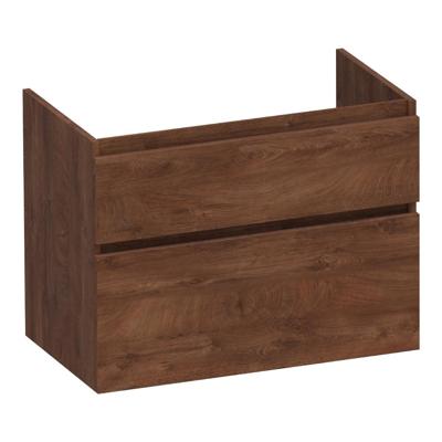 Brauer Delight - Onderkast - 80 cm - met 2 Softclose Lades Greeploos en 1 Sifon Uitsparing - Forest Cacao