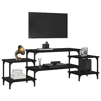 Tv-meubel 157x35x52 cm bewerkt hout zwart