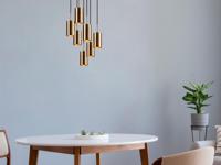 Hanglamp CATALINA 7 lampen zwart/goud - thumbnail