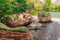 Apple Bee | Loungestoel Cocoon | Mocca-Green - thumbnail