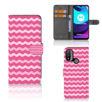 Motorola Moto E20 | E30 | E40 | Telefoon Hoesje | Waves Pink - thumbnail