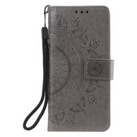 Shop4 - Samsung Galaxy S20 Plus Hoesje - Wallet Case Mandala Patroon Grijs - thumbnail