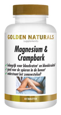 Golden Naturals Magnesium & crampbark 60 Tabletten
