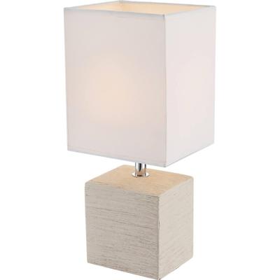 Globo Strakke tafellampGeri crème met witte kap - 21675