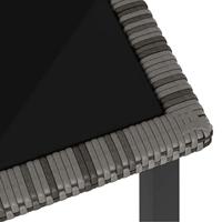 Tuintafel 70x70x73 cm poly rattan grijs - thumbnail