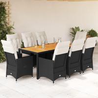 9-delige Tuinset poly rattan zwart - thumbnail