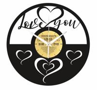 Vinyl wandklok Love You - Van echte LP - Geschenkverpakking - thumbnail