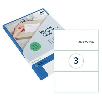 Etiket rillprint 210x99mm mat transparant 75st
