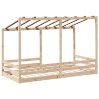 Kinderbed met bedhuis 80x200 cm massief grenenhout wit - thumbnail