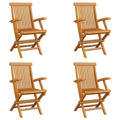Tuinstoelen 4 st inklapbaar massief teakhout