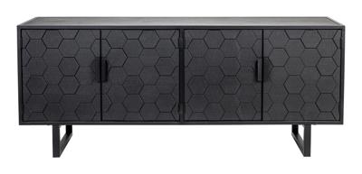 ZILT Dressoir 'Derrius' Dennenhout, 140cm, kleur zwart ZILT Dressoir 'Derrius' Dennenhout, 140cm, kleur zwart