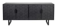 ZILT Dressoir 'Derrius' Dennenhout, 140cm, kleur zwart - thumbnail