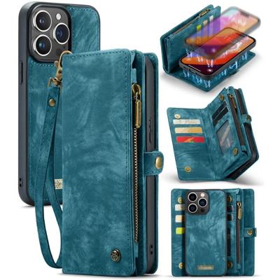 Caseme iPhone 16 Pro Max hoesje - Vintage 2 in 1 portemonnee - Blauw Caseme iPhone 16 Pro Max hoesje - Vintage 2 in 1 portemonnee - Blauw
