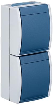 Busch-Jaeger 20-02 EW-53 Ocean (opbouw) Wandcontactdoos dubbel spatwaterdicht Blauw-groen