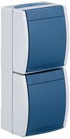 Busch-Jaeger 20-02 EW-53 Ocean (opbouw) Wandcontactdoos dubbel spatwaterdicht Blauw-groen - thumbnail