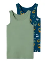 Name it jongens hemden 2-Pack - Hedge Green - Kinder onderhemd groen maat 86 - thumbnail