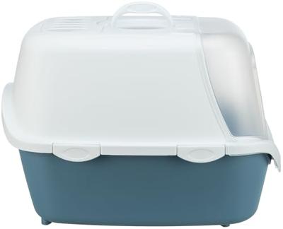 TRIXIE KATTENBAK VICO OPEN TOP MET KAP BLAUW GRIJS / WIT 56X40X40 CM TRIXIE KATTENBAK VICO OPEN TOP MET KAP BLAUW GRIJS / WIT 56X40X40 CM