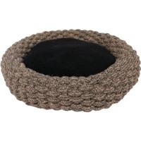 Duvo+ espresso mand rond katoentouw zwart/bruin L - 64x64x13cm - thumbnail