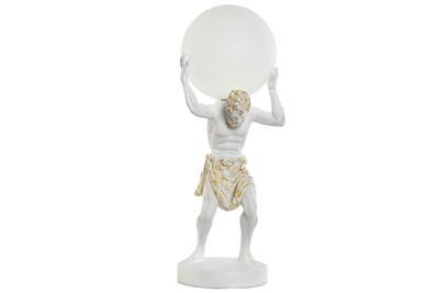 Bureaulamp Home ESPRIT Wit Gouden Hars Plastic 220 V 18 x 17 x 44 cm