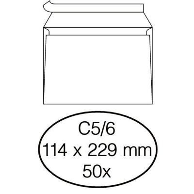 Envelop Quantore bank C5/6 114x229mm zelfklevend wit 50 stuks