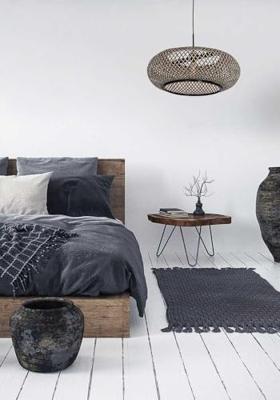 Steinhauer Zwart rotan hanglampSparkled Ø 60cm - 7506ZW