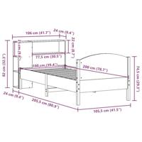 Bed met boekenkast zonder matras massief grenenhout 100x200 cm - thumbnail