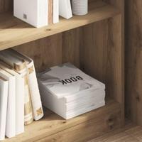 Boekenkast 80x24x76 cm bewerkt hout artisanaal eikenkleurig - thumbnail