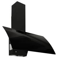 VidaXL Wandafzuigkap 90 cm staal en gehard glas zwart - thumbnail