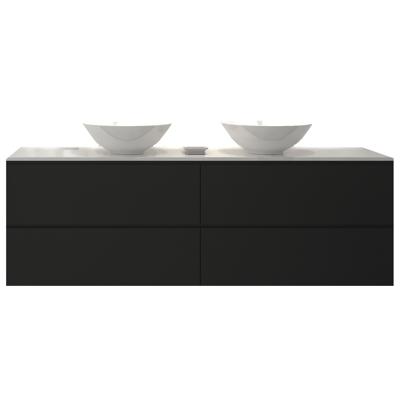 Badkamermeubelset Gliss Zeus 180 cm Mat Zwart Met Waskom