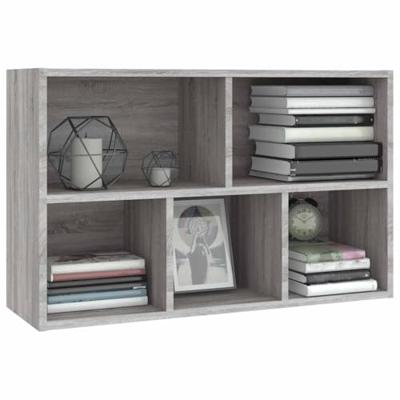 Boekenkast/dressoir 50x25x80 cm bewerkt hout sonoma grijs