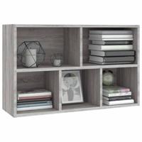 Boekenkast/dressoir 50x25x80 cm bewerkt hout sonoma grijs - thumbnail