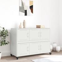 Dressoir 100,5x39x72 cm staal wit - thumbnail