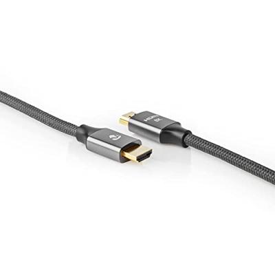 Nedis Ultra High Speed ??HDMI-Kabel | 48 Gbps | 2 m | 6.3 mm / Gun Metal Grijs | 1 stuks - CVTB35000GY20 CVTB35000GY20 - thumbnail